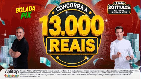 Banner da etapa Edição 56 Bolada Pix - R$ 13.000,00